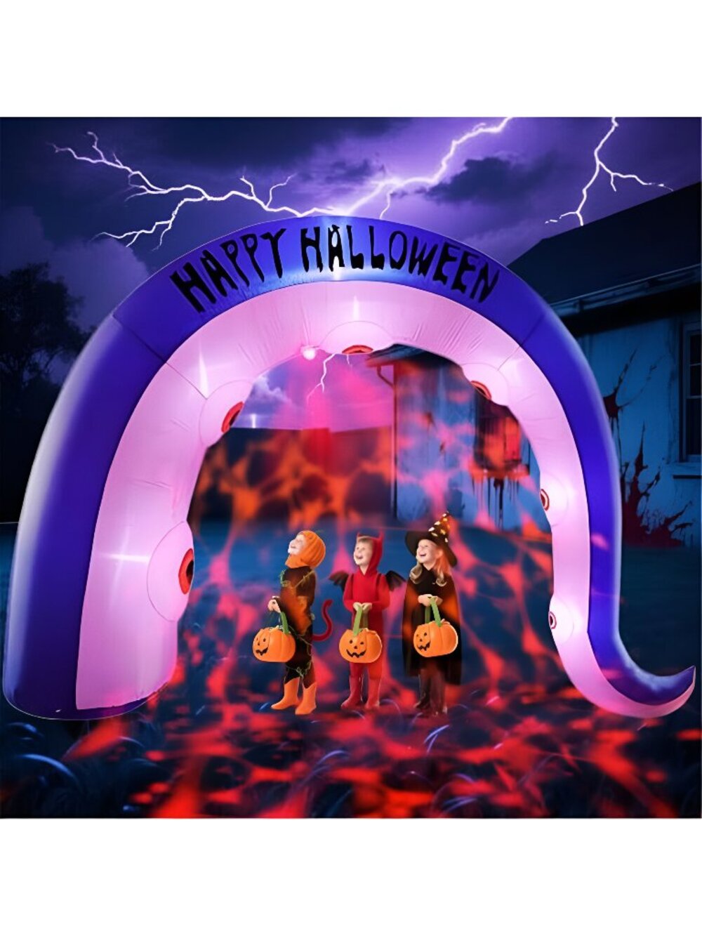 Giant 12FT Long Halloween Inflatables Octopus Arch Outdoor Decorations Blow up